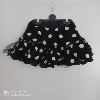 Jupe tulle noir à pois blancs 4ans