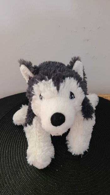 Peluche chien husky IKEA Livlig gris blanc chiot Sibérien