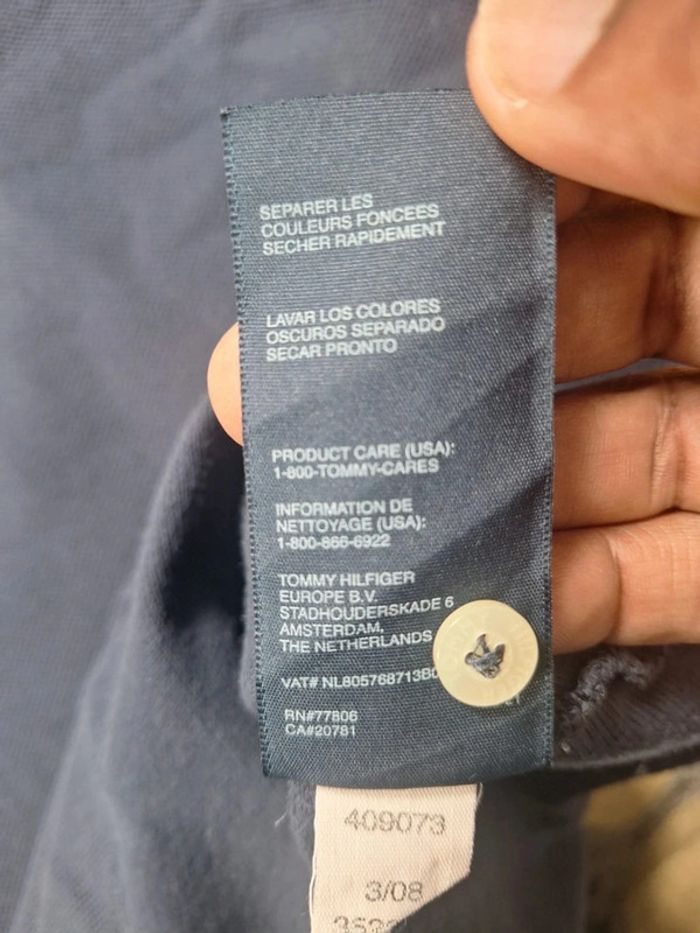 Polo tommy hilfiger bleu foncé - taille L - 100% coton - brodé (36) - photo numéro 10
