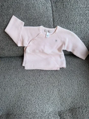 Gilet brassière cardigan maille chaude rose Obaïbi