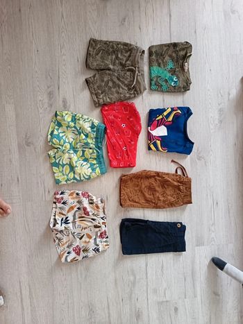 Lot vêtements 3 ans garçon 98 cm tee shirt ensemble short short bain