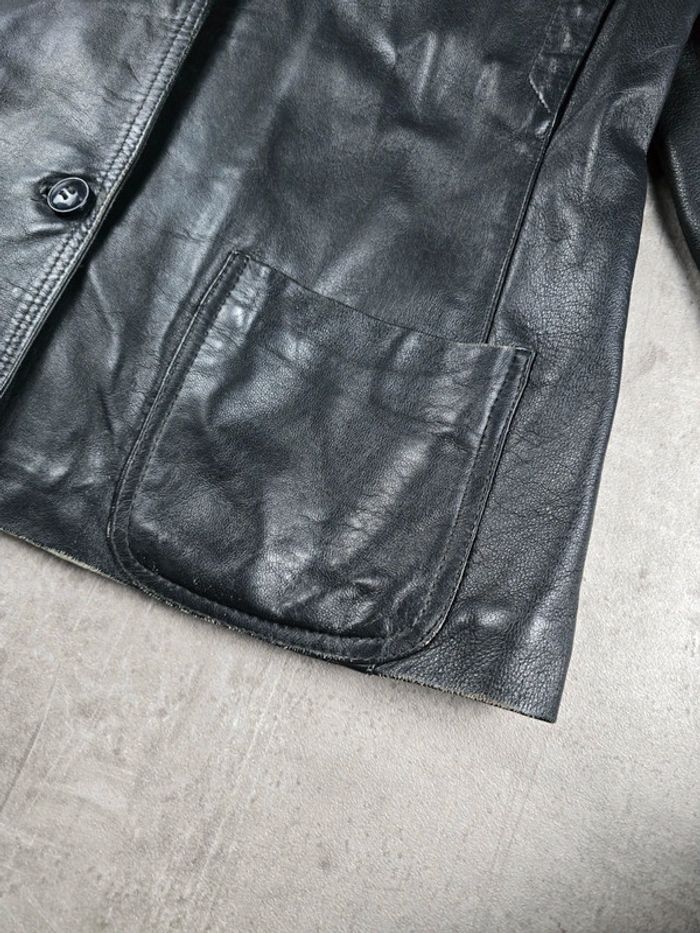 Veste cuir vintage noir homme taille 42 bon état - photo numéro 9