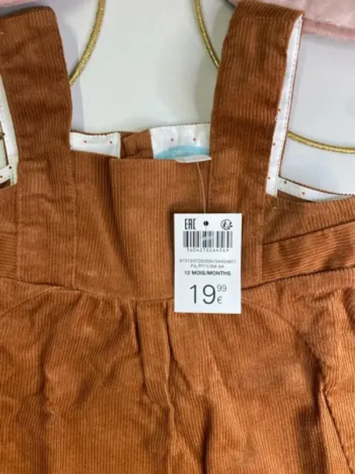 Robe bébé fille - neuf - velours - Obaïbi - Taille 12 mois - photo numéro 2