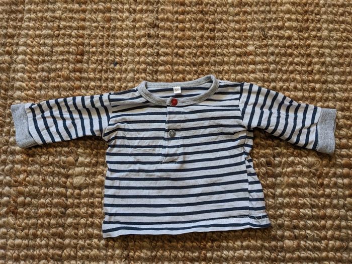 Ensemble salopette et sous pull 1 mois - photo numéro 3