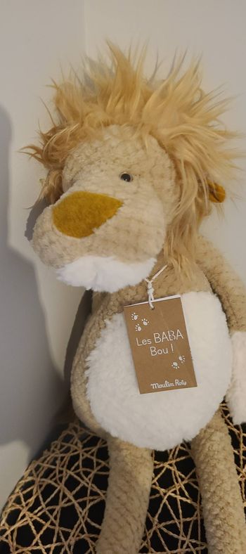 Les Baba Bou Peluche Grand lion moulin roty