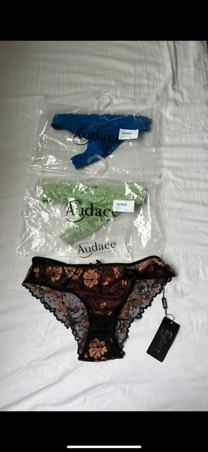 Lot de 3 string et tanga taille L femme Audace