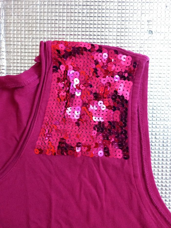Débardeur T54 viscose Kiabi framboise - photo numéro 3