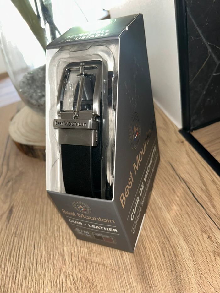Ceinture Best Mountain Range en véritable cuir de Vachette. Réversible Bi-color taille S/M 36-44 - photo numéro 5