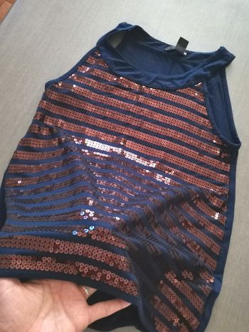 Top bleu en sequins chocolat Vintage 😍