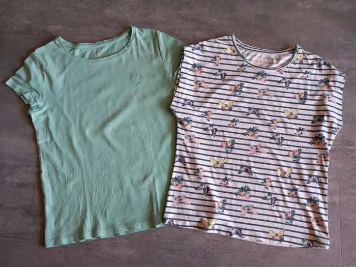 Lot de 2 tee-shirts fille 10 ans.