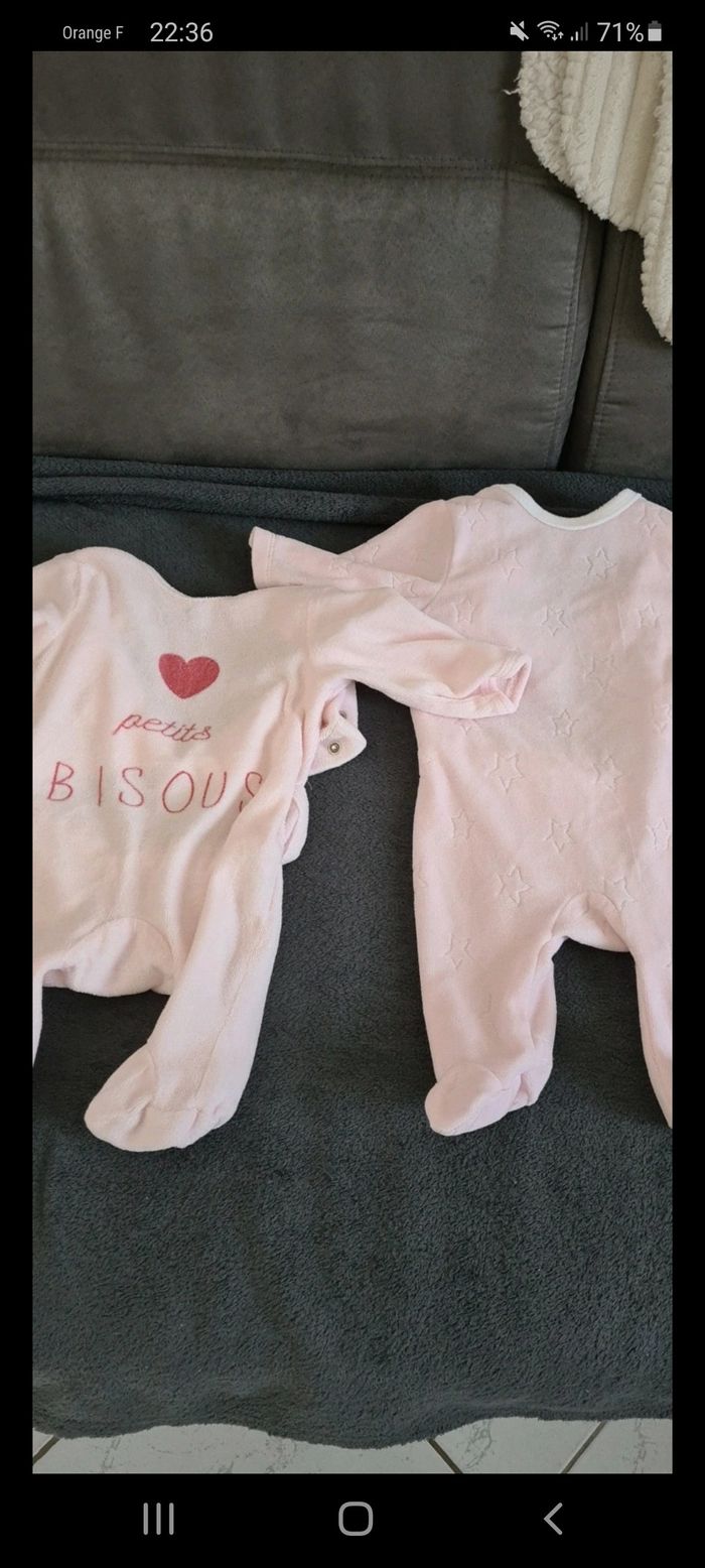 lot pyjama velours 1 mois