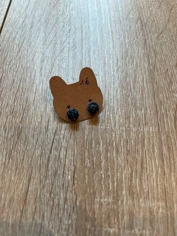 Boucles d’oreilles boules bleu argenté