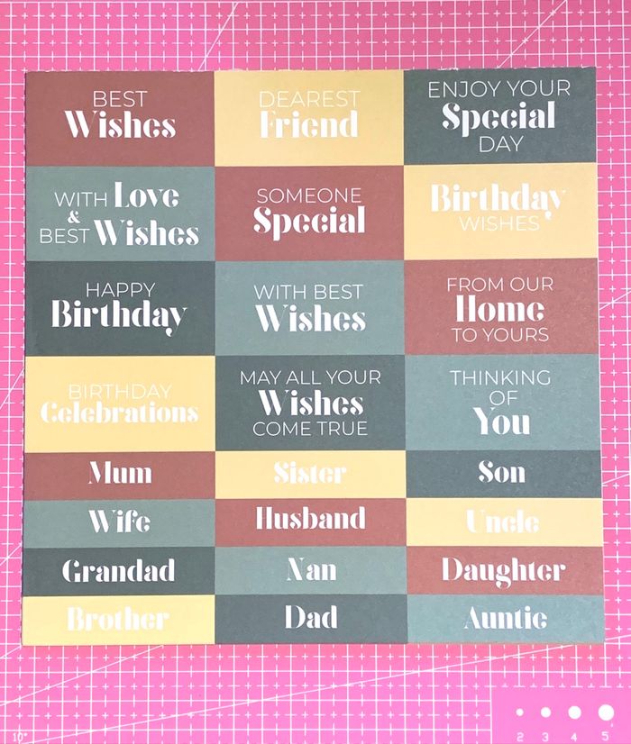 Lot de 24 planches de phrases de souhaits en anglais cartonnées à découper - photo numéro 2