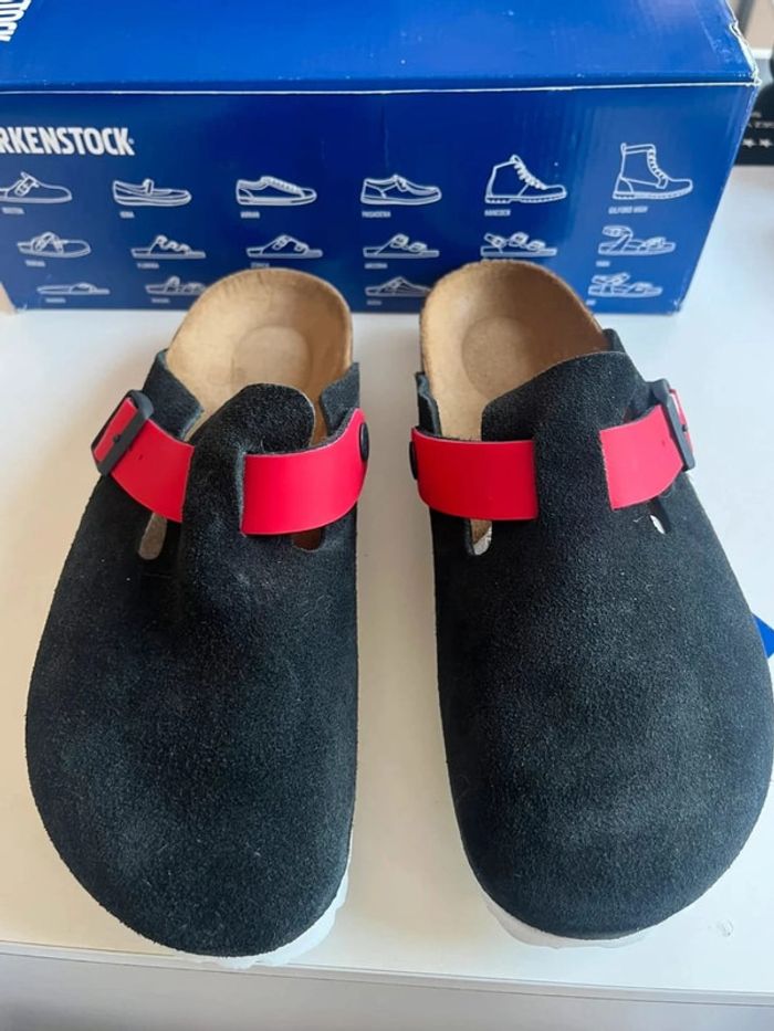 Birkenstock Boston Bs Noir Rouge 38 - photo numéro 2