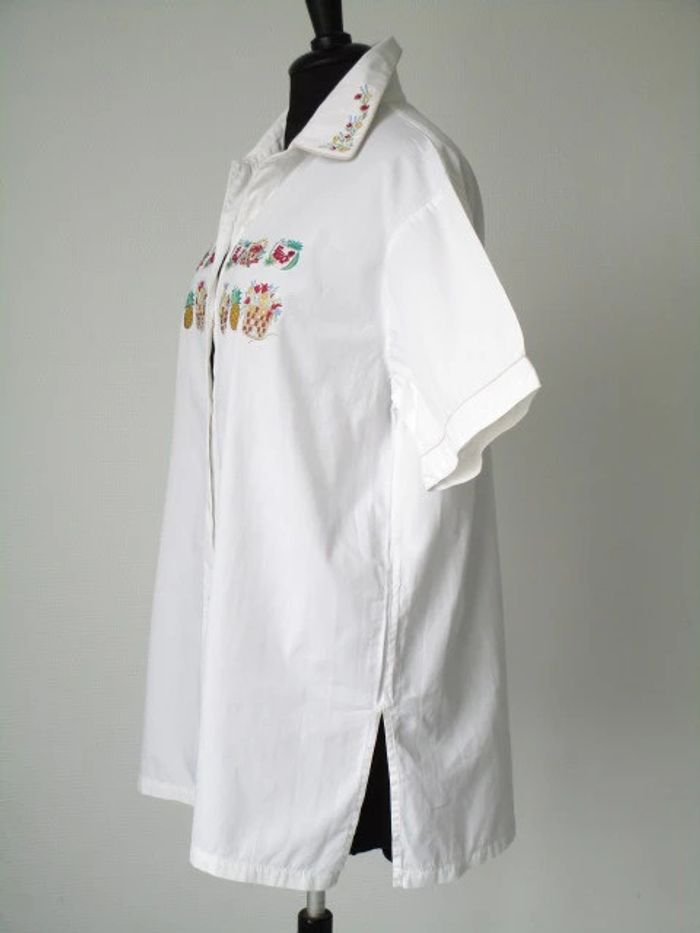 Chemise vintage fruits et fleurs 46 TBE - photo numéro 8