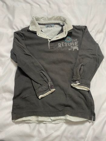 Polo manches longues - Gris - NKY - Taille 10 ans