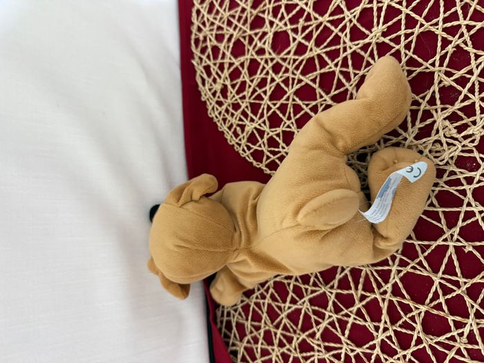 DOUDOU PELUCHE CHIEN NICOTOY MARRON BEIGE NEZ NOIR - photo numéro 6