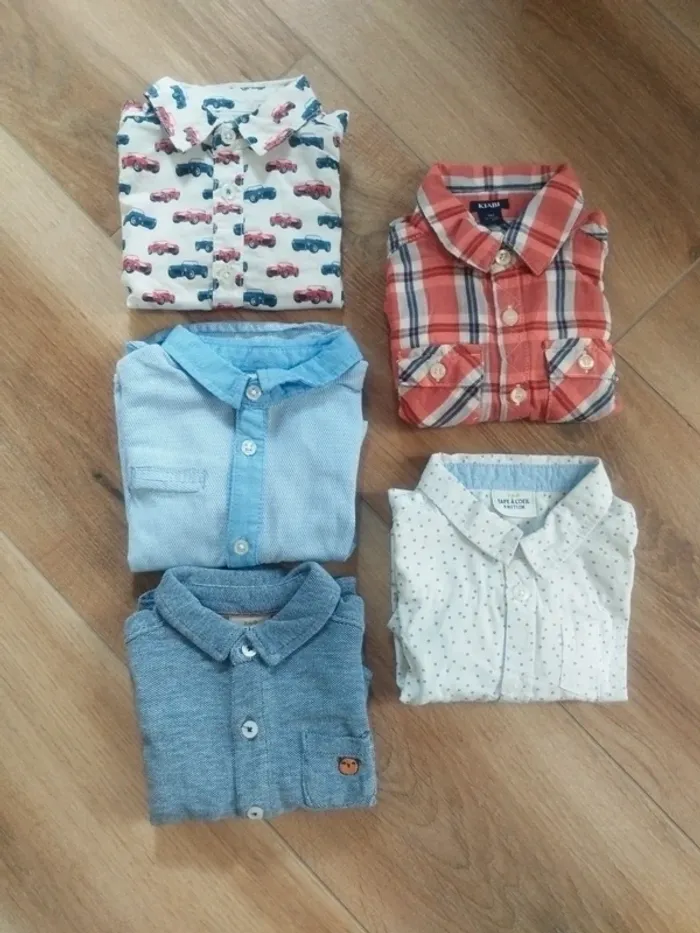 Lot de 5 chemises garçon taille 9 mois