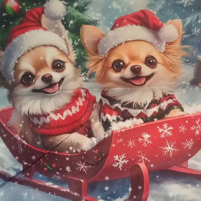 Housse de coussin noel chiens - photo numéro 2