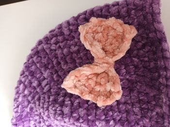 Bonnet bébé fille 3/6 mois fait main 