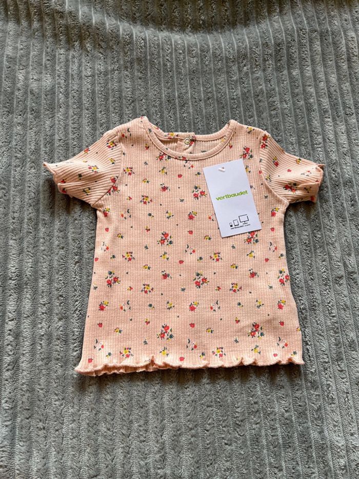 TEE shirt manches courtes vert baudet fleuri