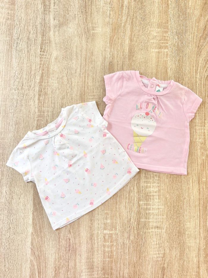 2 t-shirts bébé fille