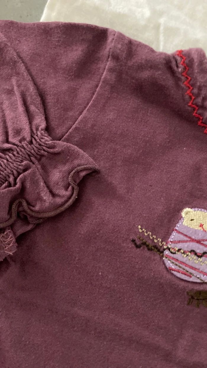Lot ensemble vêtement bébé fille 6 mois haut pull sweat tee shirt garde robe - photo numéro 12