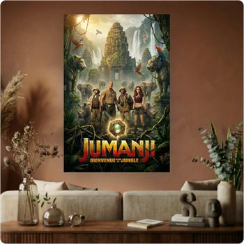 Affiche film "Jumanji Bienvenue dans la jungle" poster aventure déco murale A3 Sans cadre