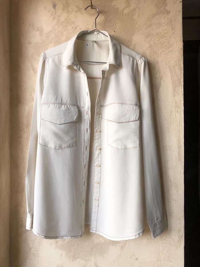 Chemise écru Stradivarius S - photo numéro 3