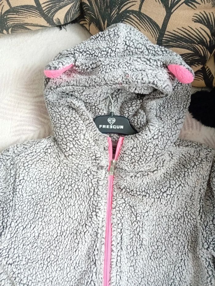 Gilet Polaire 12 ans Gris et rose fluo Aulp +. - photo numéro 4