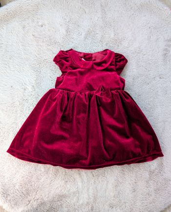 Robe velours bordeaux H&M 9-12 mois – col Claudine – excellente état
