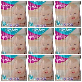 Lot de 423 Couches Pampers  Active fit Premium protection  4-9kg  Taille  3 Neuf