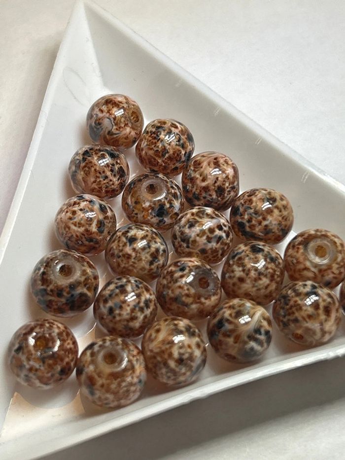 A263 déstockage 20 perles léopard marron verre 8mm - photo numéro 3