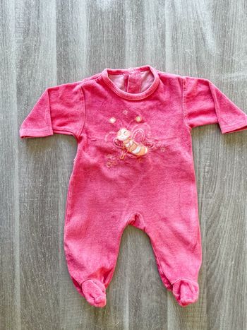 Pyjama rose papillons  bébé fille taille 3 mois