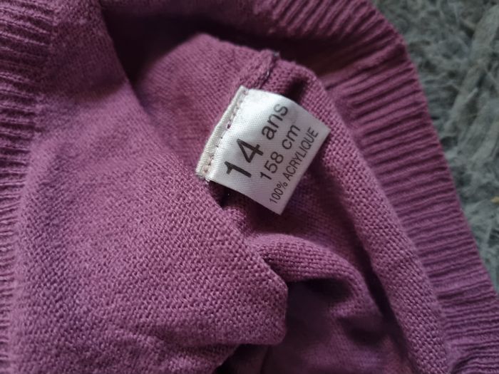 Pull violet avec cœur en strass 14ans - photo numéro 5