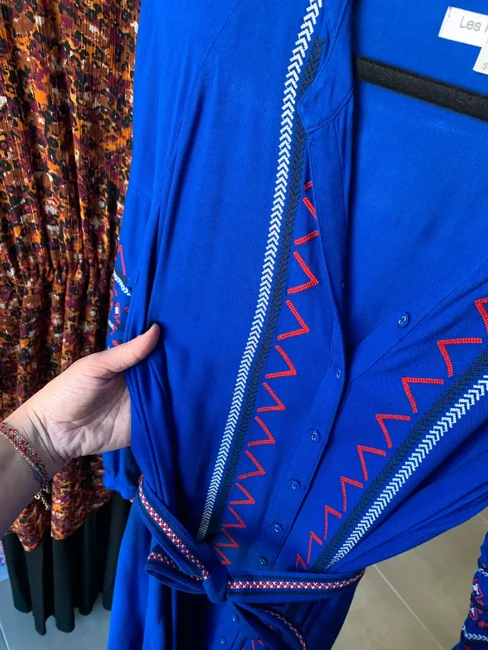 Robe bleu électrique brodée Les Petites taille S neuve - photo numéro 16