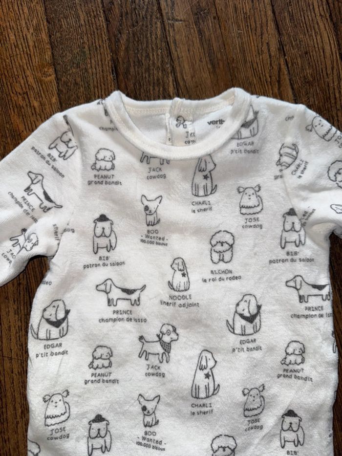 Pyjama velour vertbaudet Naissance 50 cm - photo numéro 2