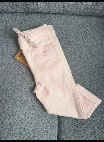 Pantalon rose pale poudré petit noeud fleuri Tape à l’œil neuf