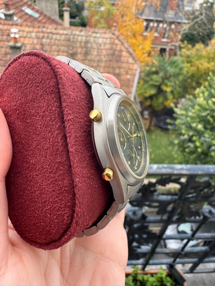 Montre Seiko Chronograph SQ100 – Quartz – Titane & Or – Pile neuve - photo numéro 4