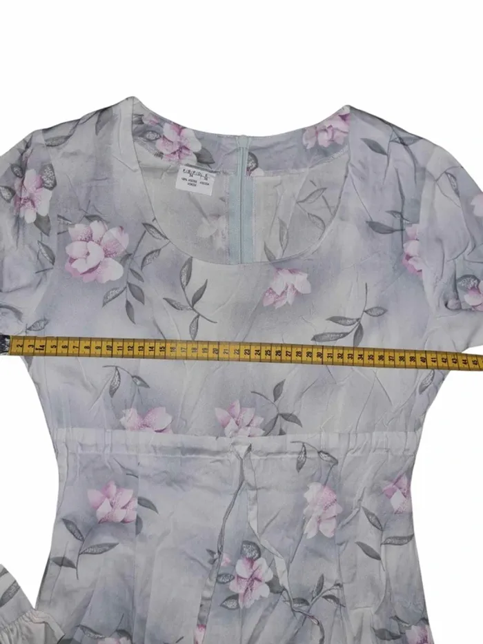 robe florale vintage 100% viscose femme taille 34 - photo numéro 14