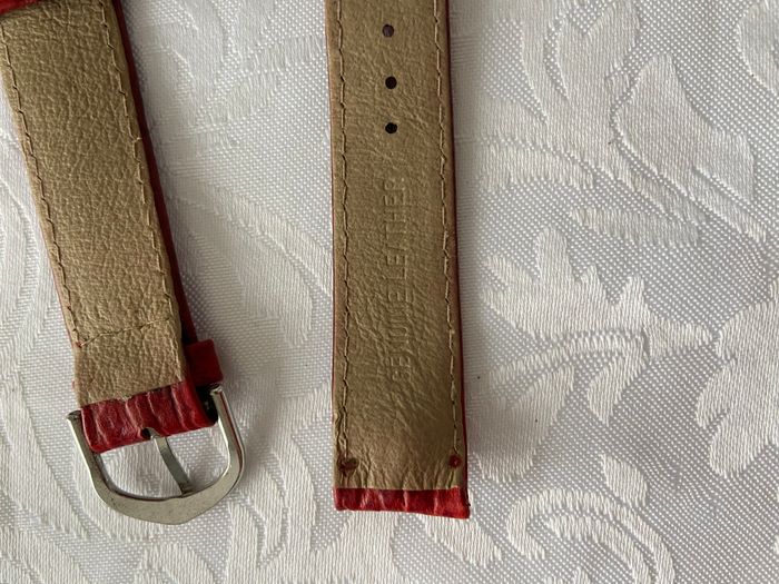 Bracelet de Montre Genuine Leather – Cuir Véritable Rouge - photo numéro 7
