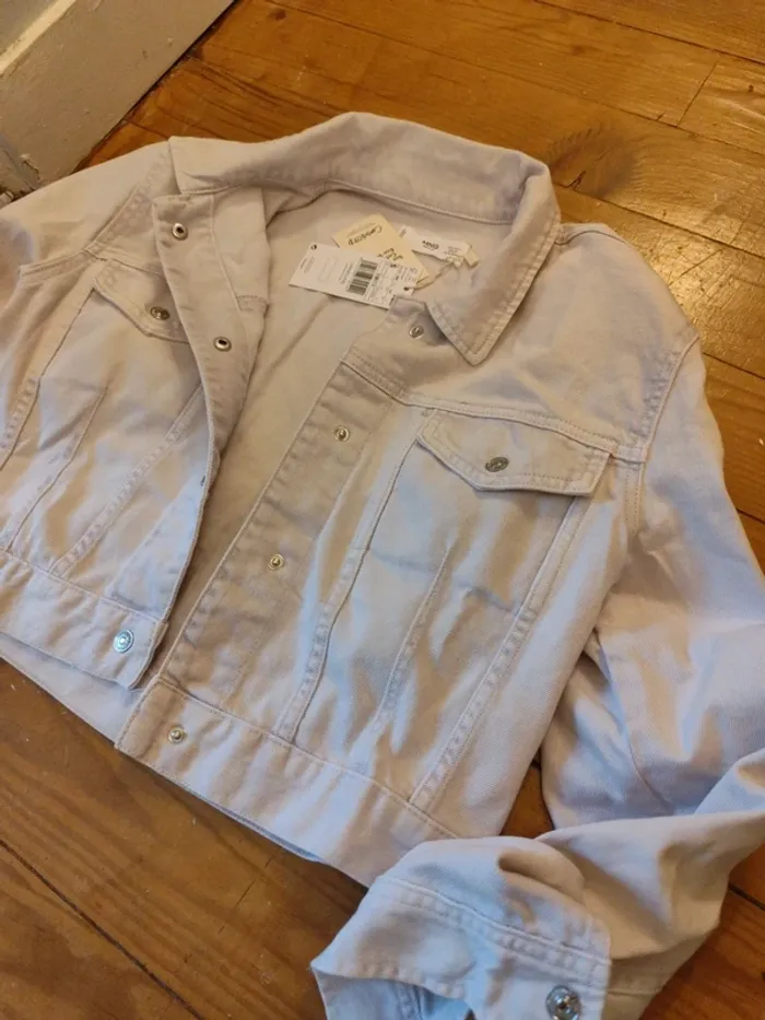 Veste en jean Mango parme clair S neuves poches - photo numéro 6
