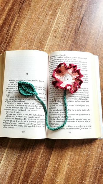 🟣 Marque Page Fleur rose et rouge 🟣