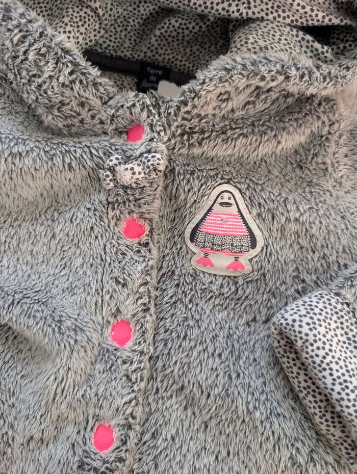 Veste polaire Terre de Marins 12 mois – grise doublée – très bon état - photo numéro 2