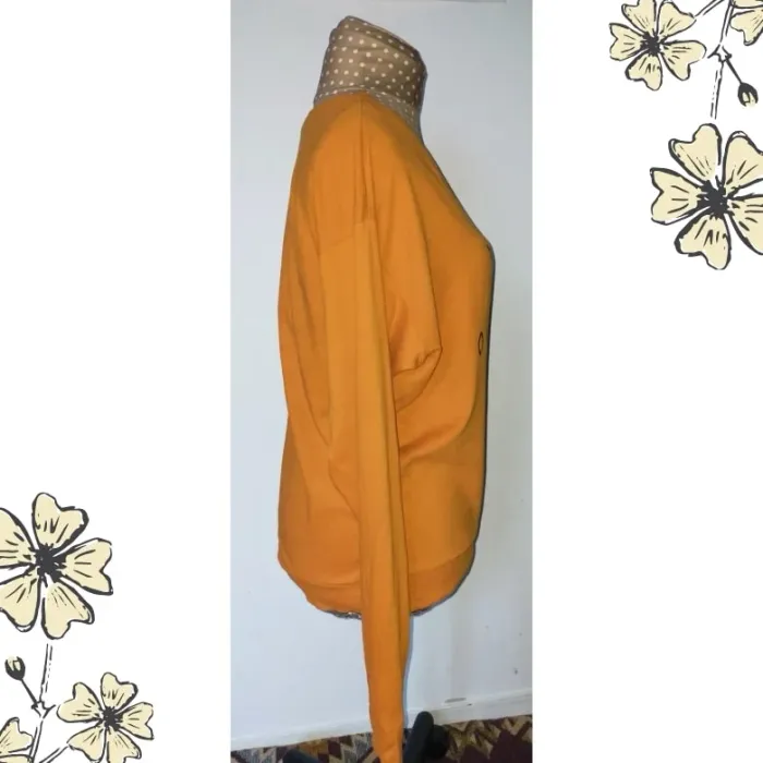 T-shirt manche longue femme orange, taille M, excellent état, H&M - photo numéro 6