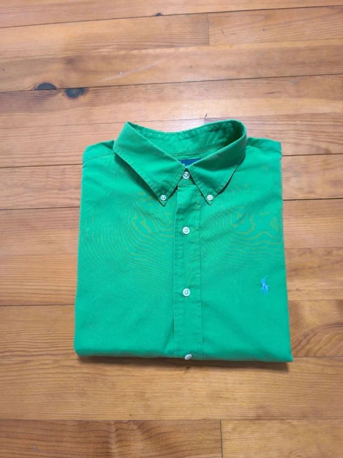 Chemise Ralph Lauren - Blake - Logo brodé bleu - Vert clair - Taille XL - photo numéro 2