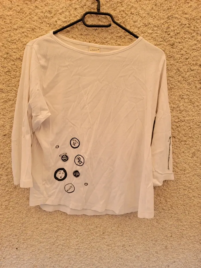 T-shirt manches longues à motif vintage grunge tie and dye