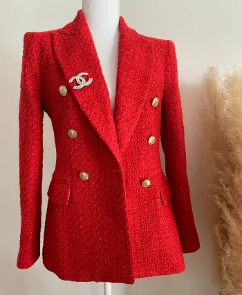 Zara Veste blazer tailleur tweed à boutonnage croisé taille XS