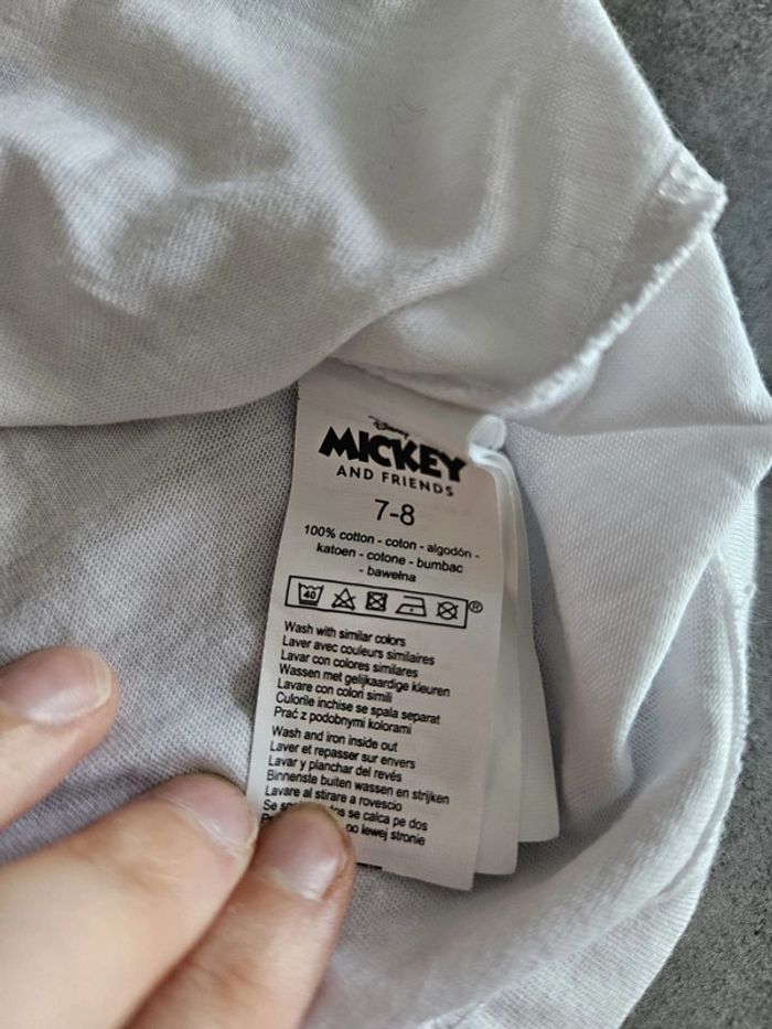 T-shirt à manches courtes enfant - Taille 7/8 ans - Disney Mickey - Blanc imprimé Mickey - photo numéro 5