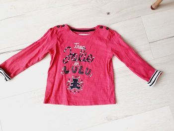 Vêtement bébé fille tee-shirt manches longues Trop jolie 18 mois Lulu Castagnette